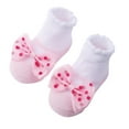thumbnail image 1 of Odeerbi Non-Slip Slipper Socks for Baby Infant Boys Girls Cotton Prewalker Sock Walking Shoes Bow Printed Soft Learning Walking Socks, 1 of 2