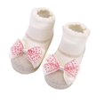 thumbnail image 1 of Odeerbi Non-Slip Slipper Socks for Baby Infant Boys Girls Cotton Prewalker Sock Walking Shoes Bow Printed Soft Learning Walking Socks, 1 of 2