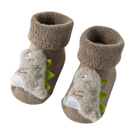 Odeerbi Non-Slip Slipper Socks for Baby Infant Boys Girls Cotton Prewalker Sock Walking Shoes Printing Floor Socks Indoor in Tube Socks