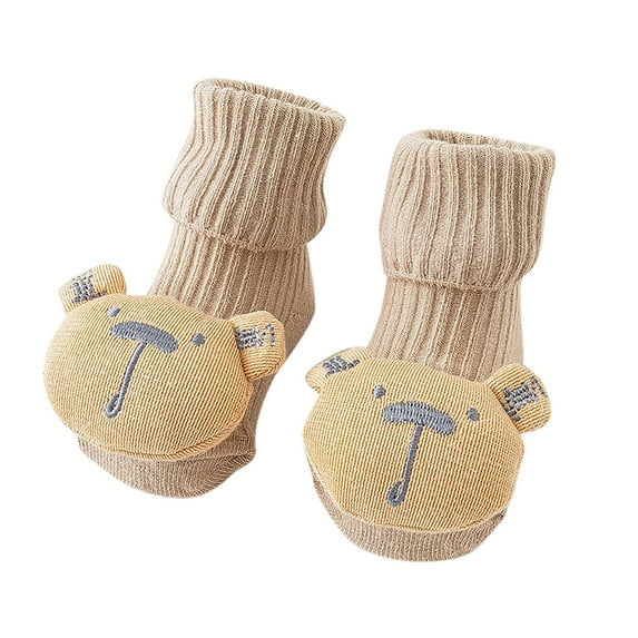 Odeerbi Non-Slip Slipper Socks for Baby Infant Boys Girls Cotton Prewalker Sock Walking Shoes Printing Floor Socks Indoor in Tube Socks