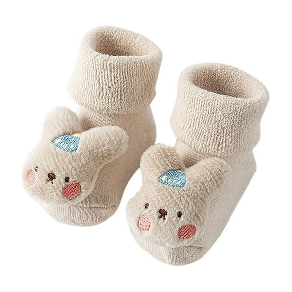 Odeerbi Non-Slip Slipper Socks for Baby Infant Boys Girls Cotton Prewalker Sock Walking Shoes Printing Floor Socks Indoor in Tube Socks