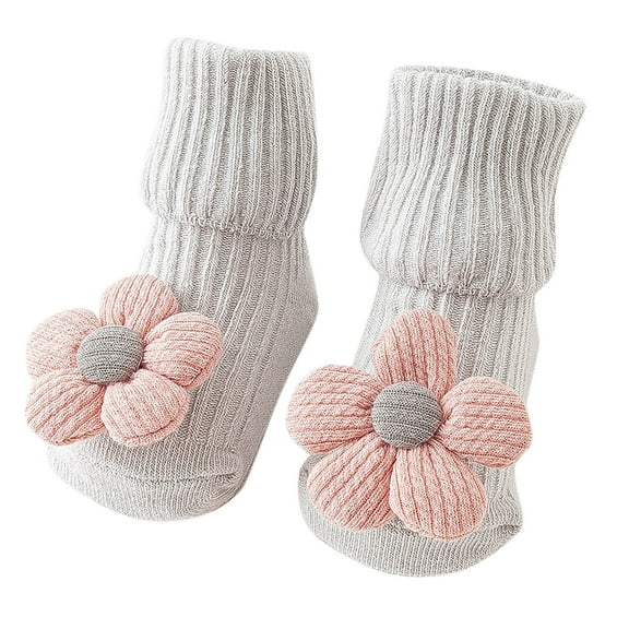 Odeerbi Non-Slip Slipper Socks for Baby Infant Boys Girls Cotton Prewalker Sock Walking Shoes Printing Floor Socks Indoor in Tube Socks