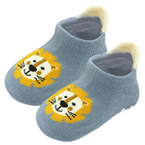 Odeerbi Non-Slip Slipper Socks for Baby Infant Boys Girls Thermal Cotton Prewalker Walking Shoes Toddler Kids Solid Color Keep Warm Soft Indoor Socks
