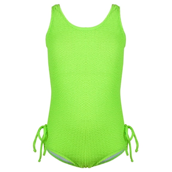 Odeerbi One Piece Swimsuit for Teen Girls Bathing Suit High Cut Swimwear Summer Fashion Cute Solid Color Bikini Sling Beachwear Green