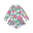 thumbnail image 1 of Odeerbi One Piece Swimsuit for Toddler Girls Ruffle Bathing Suit High Cut Swimwear Cute Striped Print Beachwear Adjustable Swimming Wear Bikini Red, 1 of 5
