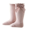 thumbnail image 1 of Odeerbi Over The Calf Socks for Toddler Girls Bow Cute Soft Cotton Crew Socks Children's Mid Tube Socks Sports Long Socks, 1 of 4