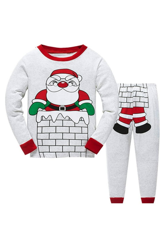 Pajama Sets For Boys Girls Toddler Kids Baby Christmas Santa Sleepwear Pants Outfits Set