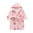 thumbnail image 1 of Odeerbi Pajamas Toddler Baby Boys Girls Cartoon Bathrobes Flannel Night-Robe Sleepwear, 1 of 4