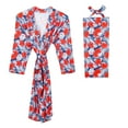 thumbnail image 1 of Odeerbi Pajamas for Women Maternity Pajamas Robe Matching Baby Set Labor Delivery Robe Swaddle Set S/ M, 1 of 7