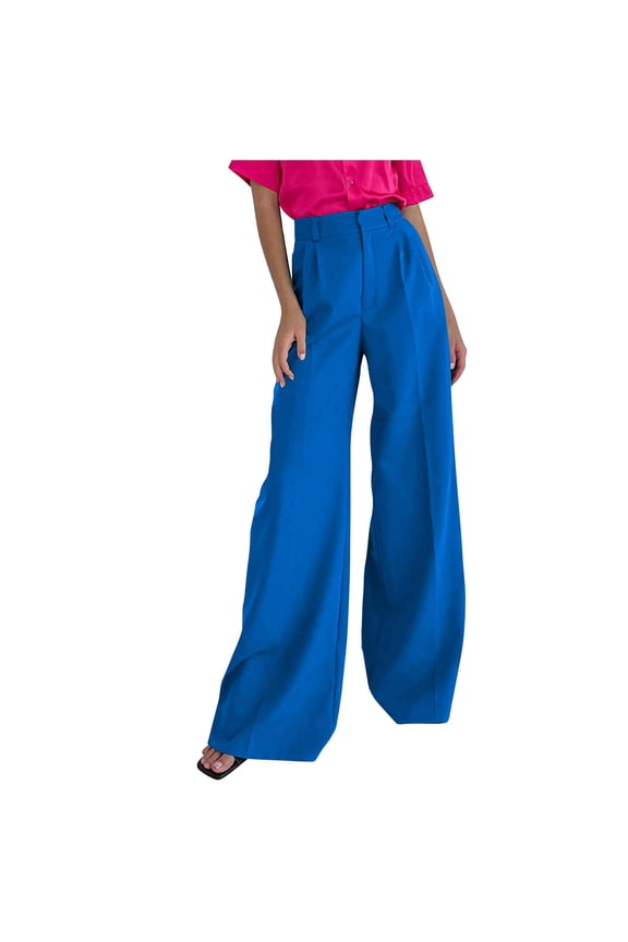 Pants for Women Wide Leg Pants 2025 Casual Autumn Straight Solid Color High Waist Suit Pants With Pocket Green