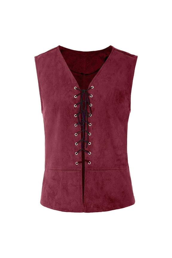 Pirate Vest for Men Steampunk Goth Vest Vintage Renaissance Medieval Vest Gentleman Laced Up Sleeveless Waistcoat Green