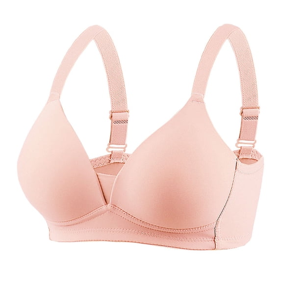 Odeerbi Plus Size Bras for Women Comfortable Breathable Underwear No Rims Hot Pink