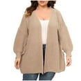 thumbnail image 1 of Odeerbi Plus Size Solid Color Crochet Cardigan Sweaters For Women Winter Loose Cotton Sweater Fashion Thick Large Woolen Sweater Coat Khaki, 1 of 6