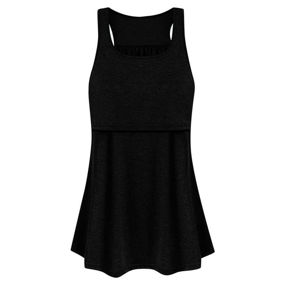 Odeerbi Pregnant Women Clothes Vest Dress Invisible Pregnant Breastfeeding Skirt Black