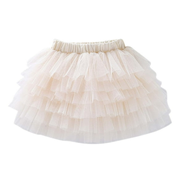 Odeerbi Princess Skirt for Girls Tutu Skirt Toddler Cute Party Dance Skirt Solid Color Net Yarn Tulle Dress Skirt Khaki