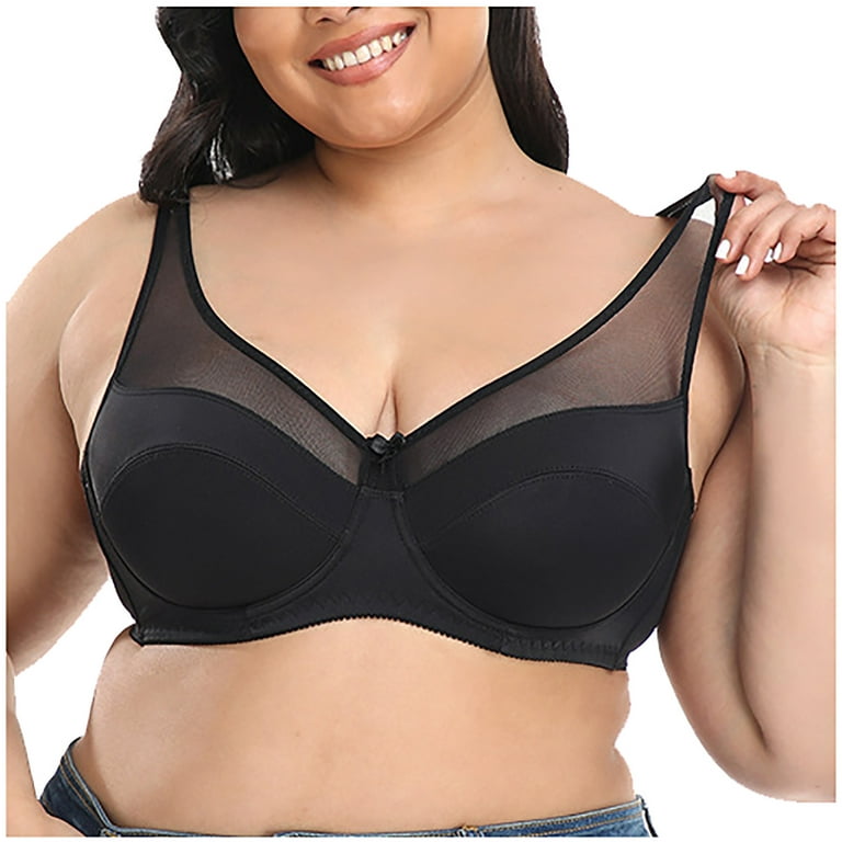 Odeerbi Bras for Women 2024 Lingerie Plus Size Seamless Lace Sports Bra  Comfortable Breathable Base Tops Underwear Gray 