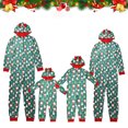 thumbnail image 1 of Odeerbi Reduced Christmas Pajamas For Family Men Dad Printed Blouse Hooded Rompers Xmas Matching Set Green, 1 of 9