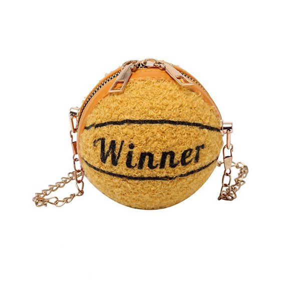 Odeerbi Reduced Crossbody Bags for Women Personalized Mini Round Ball Female Bag Chain Basketball Bag All-match Satchel Small Bag Yellow