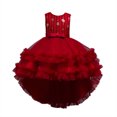 thumbnail image 1 of Odeerbi Reduced Girls Dresses Flower Girl Dress Children Sleeveless Princess Dress Embroidery Sequins Flower Tail Dress Skirt Canonicals, 1 of 9