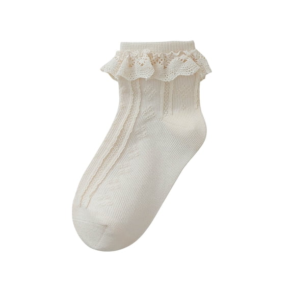 Odeerbi Ruffle Socks for Toddler Boys Girls Cotton Crew Socks Children's Mid Tube Socks