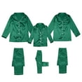 thumbnail image 1 of Odeerbi Satin Silk Pajamas for Family Holiday Long Sleeve Family Pajamas Matching Sets Dad Fashion Blouse Tops + Pants Sleepwear Family Matching PJs Set Green, 1 of 6