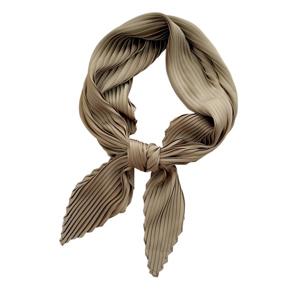 Satin Square Neckerchief for Women Solid Color Soft Neck Scarf Pleated Small Scarf All Seasons Lightweight Silk Scarf Decorative Scarf Neck Olive Green