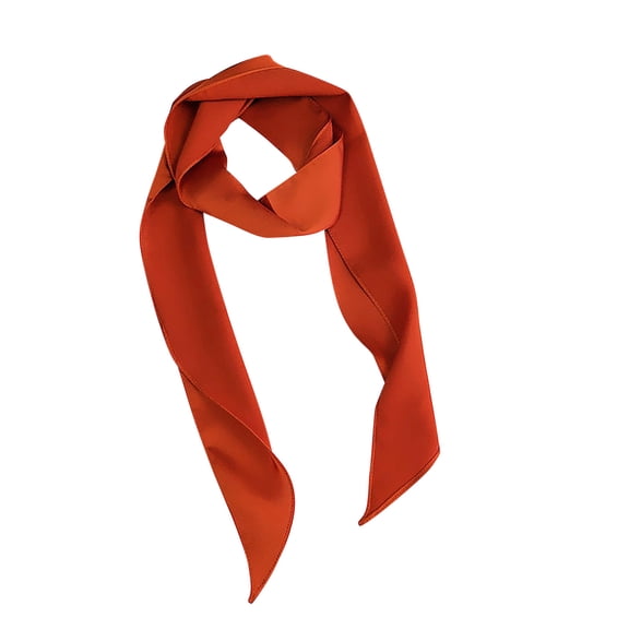 Odeerbi Satin Square Neckerchief for Women Solid Color Soft Neck Scarf Small Silk Scarf Fashion Versatile Ribbon Wristband Fluttering Hair Band Orange
