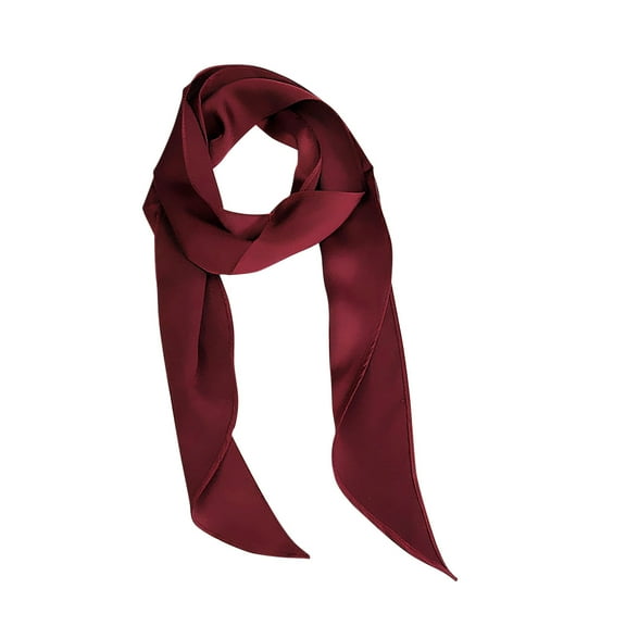 Odeerbi Satin Square Neckerchief for Women Solid Color Soft Neck Scarf Small Silk Scarf Fashion Versatile Ribbon Wristband Fluttering Hair Band Burgundy