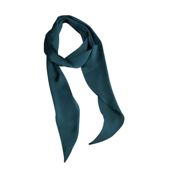 Odeerbi Satin Square Neckerchief for Women Solid Color Soft Neck Scarf Small Silk Scarf Fashion Versatile Ribbon Wristband Fluttering Hair Band Green