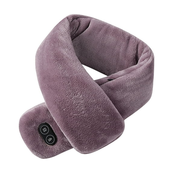 Odeerbi Scarfs for Women 2025 Winter Neck Warmer Heated Scarf Unisex Long Rechargeable Dual Control Intelligent Neck Support Vibration Massage Brown without Power Bank