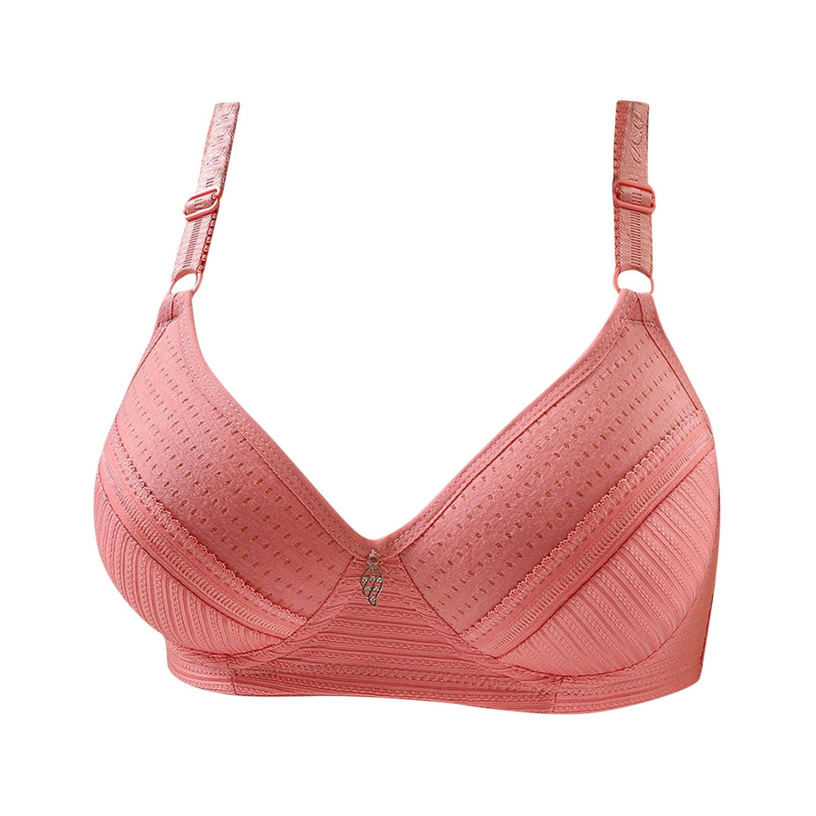 Odeerbi Wireless Lounge Bras for Women 2024 Comfortable Lace Breathable Bra  Underwear Pink