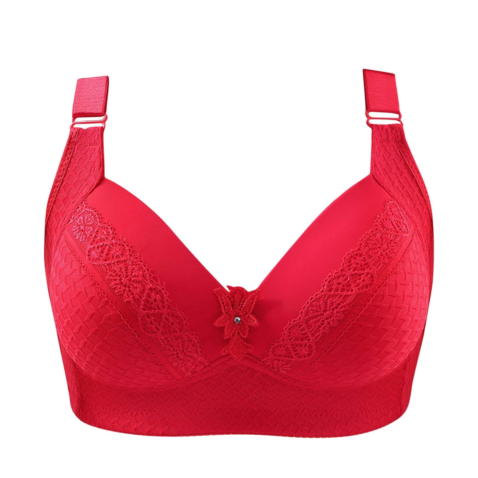 Odeerbi Wireless Lounge Bras for Women 2024 Sexy Vest Large Lingerie  Embroidered Everyday Bra Hot Pink