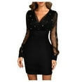 thumbnail image 1 of Odeerbi Sequin Prom Dress for Women 2025 Vintage Cocktail Evening Party Dresseseses Sexy Summer Black Retro Elegant Club Dress Black, 1 of 6