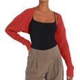 thumbnail image 1 of Odeerbi Sexy Cropped Cardigan Sweaters For Women Winter Solid Color Shrug Sweater Super Soft 2024 Long Sleeve Short Sweater Jacket Red, 1 of 9