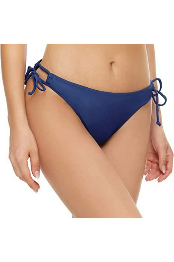 Sexy String Bikini Bottom for Women Double Tie Side Triangle Swimsuit High Cut Briefs Swim Shorts Swimwear Bottom Navy