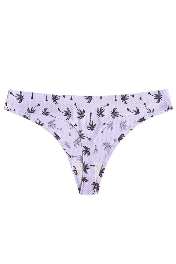 Sexy Thong Underwear for Women 2025 Fashion Comfortable Flower Leopard Print Low Waist Seamless G-string Panties White