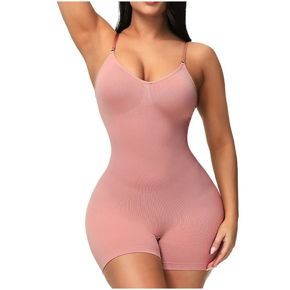 Odeerbi Shapewear for Women 2025 Tummy Control Seamless One-Piece Body Shaper Abdominal Lifter Hip Shaper Underwear Stretch Corset Pink