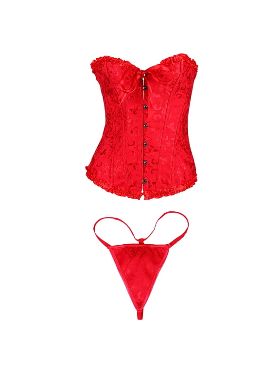 Shapewear for Women Tummy Control Waist Trainer Bodysuit Erogenous Vintage Gothic Party Floral Lace Up Slim Corset Bustier Tube Top