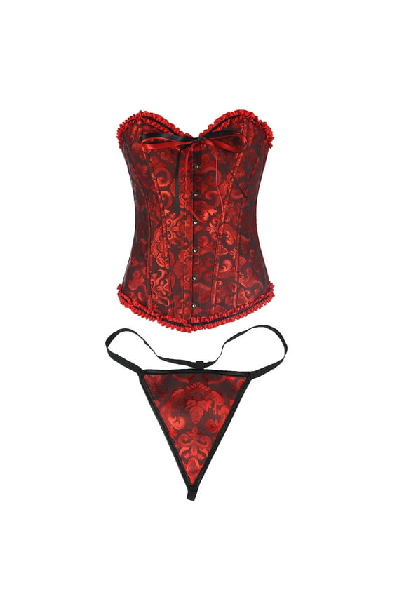 Shapewear for Women Tummy Control Waist Trainer Bodysuit Erogenous Vintage Gothic Party Floral Lace Up Slim Corset Bustier Tube Top Blue