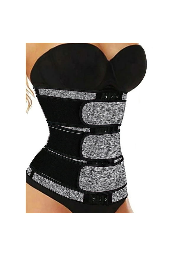 Shapewear for Women 2025 Tummy Control Waist Trainer Bodysuit Wrap Waist Belt Slimming Body Shaper Plus Size Shapewear Gray
