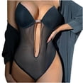 thumbnail image 1 of Odeerbi Shapewear for Women Tummy Control Bodysuit Fashion Mesh Chest Cushion Comfortable Hollow Out Bra Underwear Black, 1 of 7