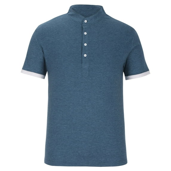 Odeerbi Shirts for Men Oversized T Shirts Solid Color Short Sleeve Button-Up Shirts Black