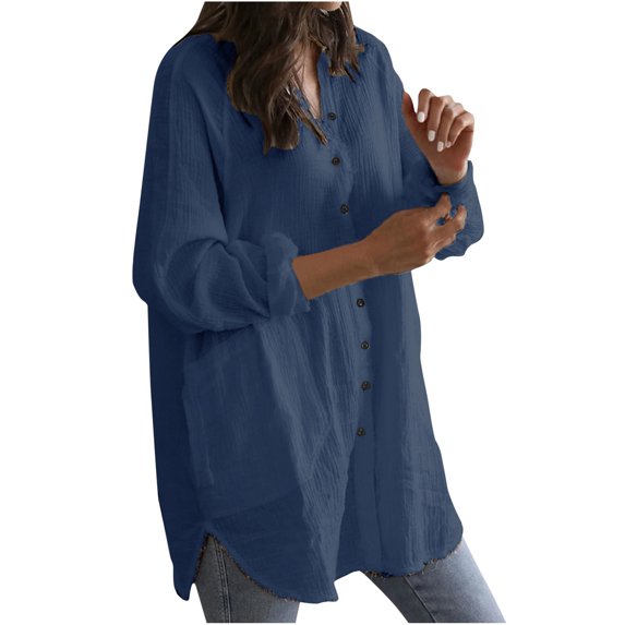 Odeerbi Shirts for Women Fashion Erogenous Long Sleeve V-Neck Pullover Solid Color 2024 Casual Blouse Tops White