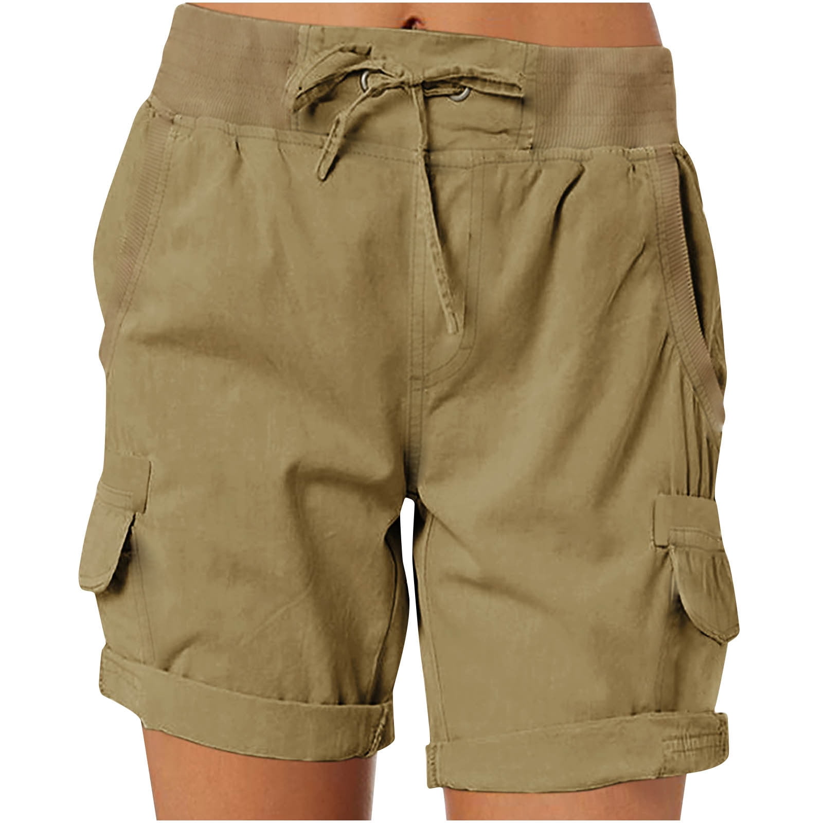 Odeerbi Shorts for Women Cargo Shorts Fashion 2024 Casual Solid Color
