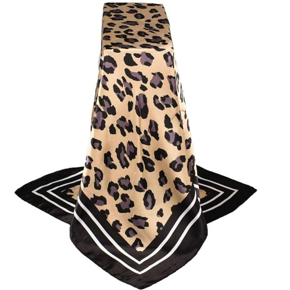 Odeerbi Silk Head Scarf for Women 2024 35In Imitation Big Square Scarf Big Flower Turban Shawl 0live Drab