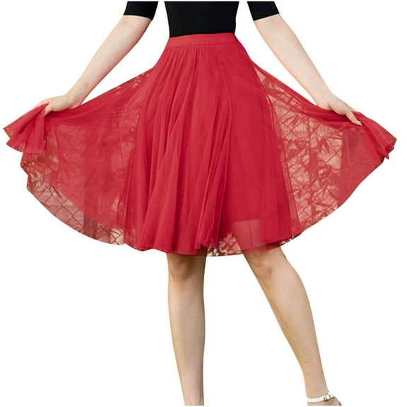 Odeerbi Skirts for Women Mesh High Waist Skirt Fashion 2025 Solid Skirt Strap Ladies Floral Skirts White