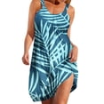 thumbnail image 1 of Odeerbi Slip Sundresses for Women Beach Dresses Summer Printed Sleeveless Sexy 2024 Casual Flowy Swing Dresses Navy, 1 of 4