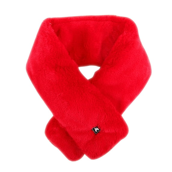 Odeerbi Smart Heated Scarf for Men Women Comfortable Warming Neck Wrap Scarf Winter USB Rechargeable Neck Warmer Solid Color Fleece Lined Cold Proof Neck Protector Warm Scarf Red without Power Bank