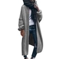 thumbnail image 1 of Odeerbi Solid Color Cardigan Sweaters for Women Loose Knit Sweater Oversized Knitwear Gray, 1 of 9