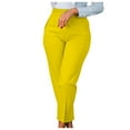 thumbnail image 1 of Odeerbi Solid Color Suit Pants for Women Tight And Versatile Comfort High Waisted Elastic Solid Color Pants Yellow, 1 of 1